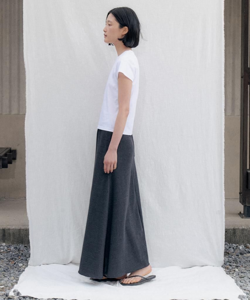 Step Around Pk Cotton A-Line Skirt_Charcoal