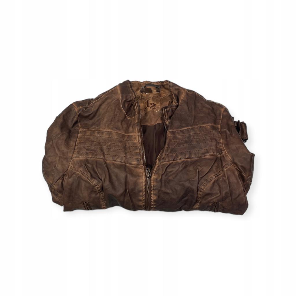 Brązowa kurtka damska ramoneska J2 ombre M - Used