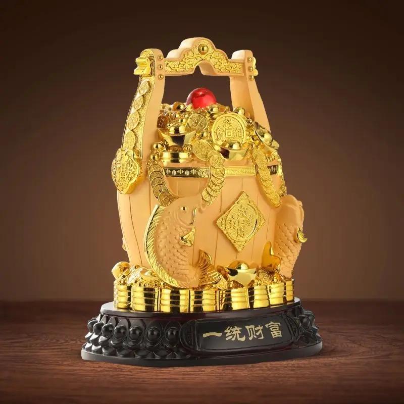 Китайский стиль Чжаоцай богатство сокровище горшок украшение Ведро золота элитный дом гостиная офисный стол фойе украшение подарок
