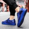 New Brand Blue Mens Fashion Sneakers Luxury Shiny Metal Men Skateboard Shoes Designer Glitter Men Flat Casual Shoes Plus Size 47