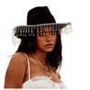 Elegant Cowboy Hat Black White Pink West Fancy Dress Cap Casual Bride Bucket Hats  Photo Props