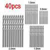 40Pcs Titanium Coated High Speed Steel Drill Bit Set Tool 1/1.5/2/2.5/3mm