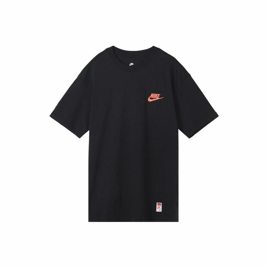 Nike Мужская черная тренировочная футболка с коротким рукавом и принтом логотипа на спине