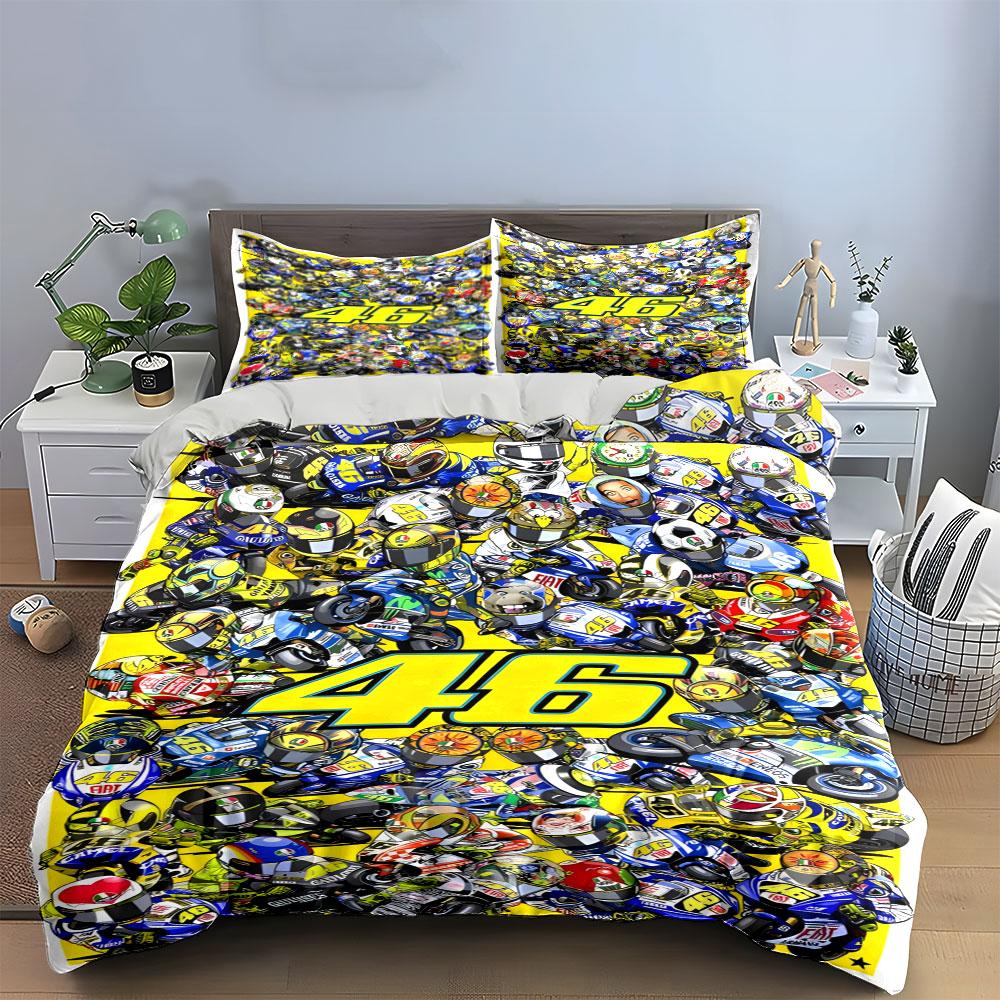 Motorcycles and number 46. Bedding sets Duvet cover sets Duvet covers Pillowcases(1 * Duvet Cover 2 * Pillowcases without duvet insert)