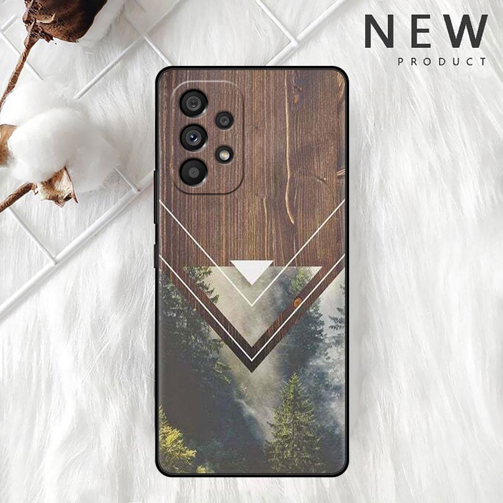 Чехол с лесной геометрией, деревом и природой для Samsung Galaxy A52 A53 A13 A12 A32 A33 A51 A21s A71 A23 A31 A22 5G, черный чехол для телефона