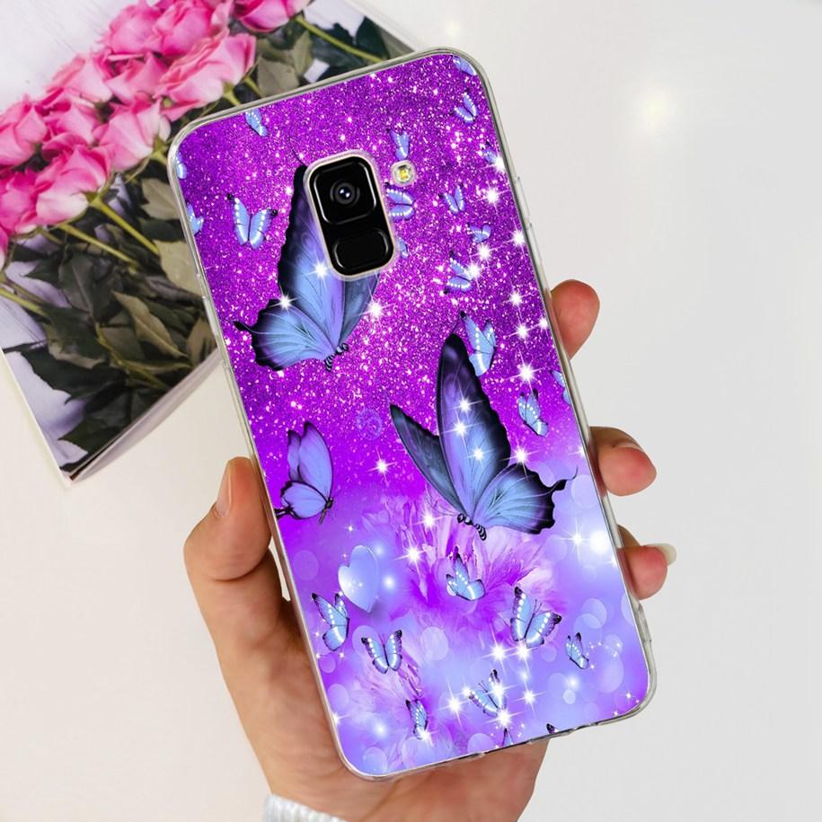 Чехол для Samsung Galaxy A6 A8 Plus 2018 Чехол Модный Бабочка Мягкий Прозрачный ТПУ Чехол для Телефона Для Samsung A6+ A8+ A 6 A 8 2018 Funda