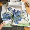 Красота Искусства~ 71 см Винтажный Шелковый Платок с Масляной Живописью Высококлассная Мода Универсальный Квадратный Платок Повязка на Голову Аксессуары для Талии