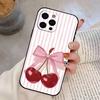 Милый чехол для телефона с вишней, силиконовый, мягкий, для IPhone 17 16 15 14 13 12 11 X XR Plus Pro Max Plus