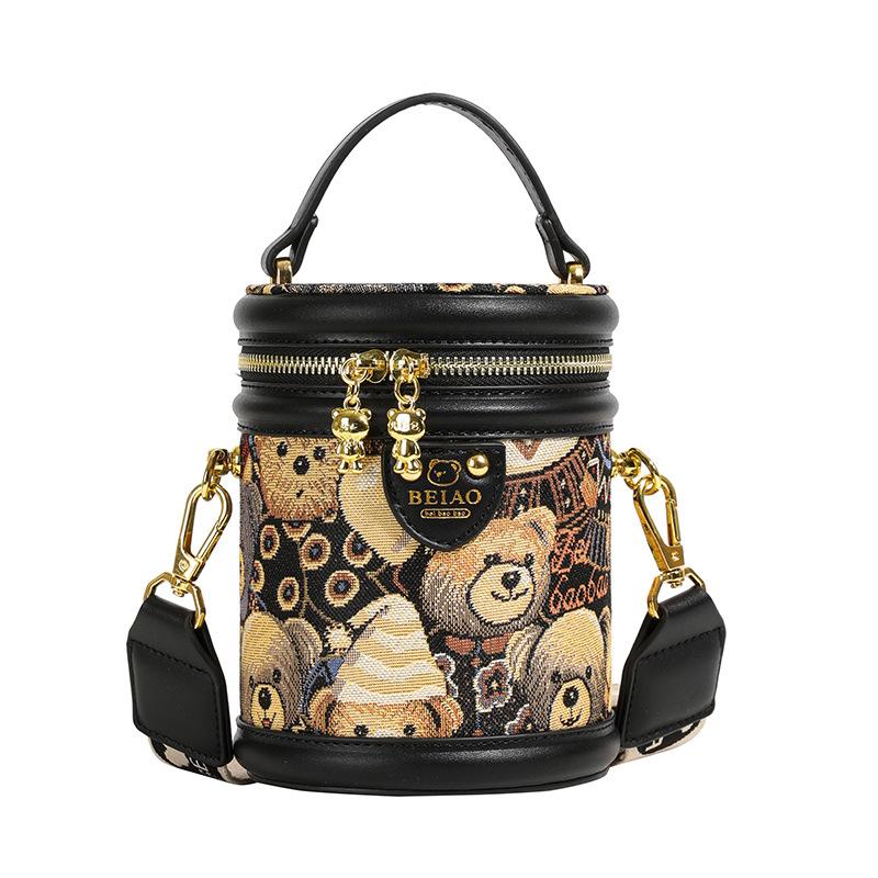 Feminine Bucket Bag Cylindrical Crossbody High Quality Portable Small Summer Fashion New