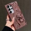 Электроокрашенный 3D-чехол с текстурой для Samsung S25 S26 S24 Ultra S26 Plus S23 FE Фиолетовый с эффектом водной ряби Ударопрочный чехол