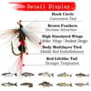 18Pcs-2Mixed Styles Fishing Artificial Insect Bait, Dry Flies-With Flies Box, for Fly Fishing Trout Royal WulffFly&Mosquito Mayfly Lure 3Mixed Sizes