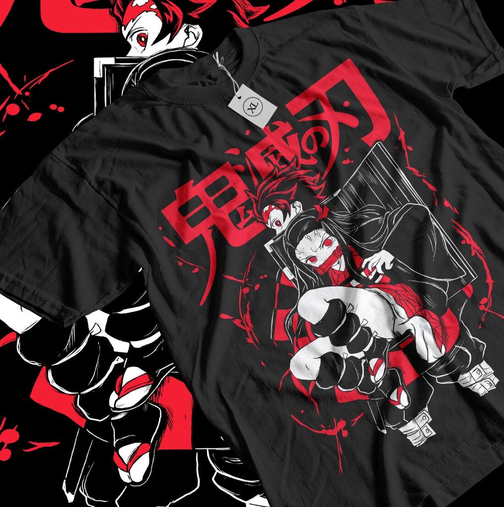 2026 Summer Demon Slayer Anime Kamado TanjiroNezuko Loose Shortsleeved Pure Cotton Childrens Tshirt Tide Unisex Casual Y2k