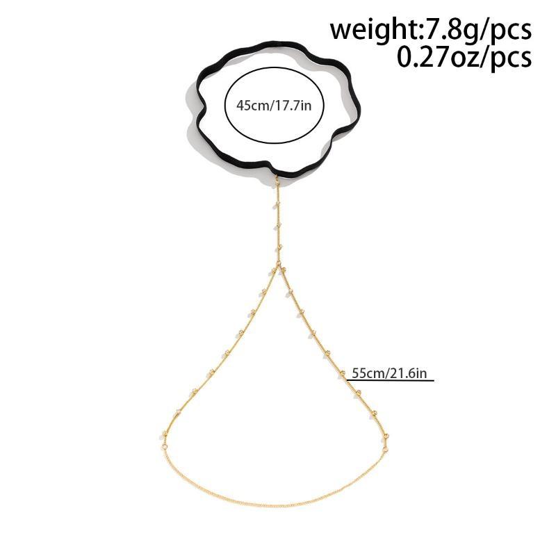 Сексуальная многослойная цепочка с жемчугом и кисточками для женщин, простая регулируемая эластичная цепочка на бедро, пляжные украшения для тела