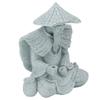 Fisherman Statue Sitting Fishing Old Man Figurine Small Desk Ornament for Cabinet Living Room Office Decoration