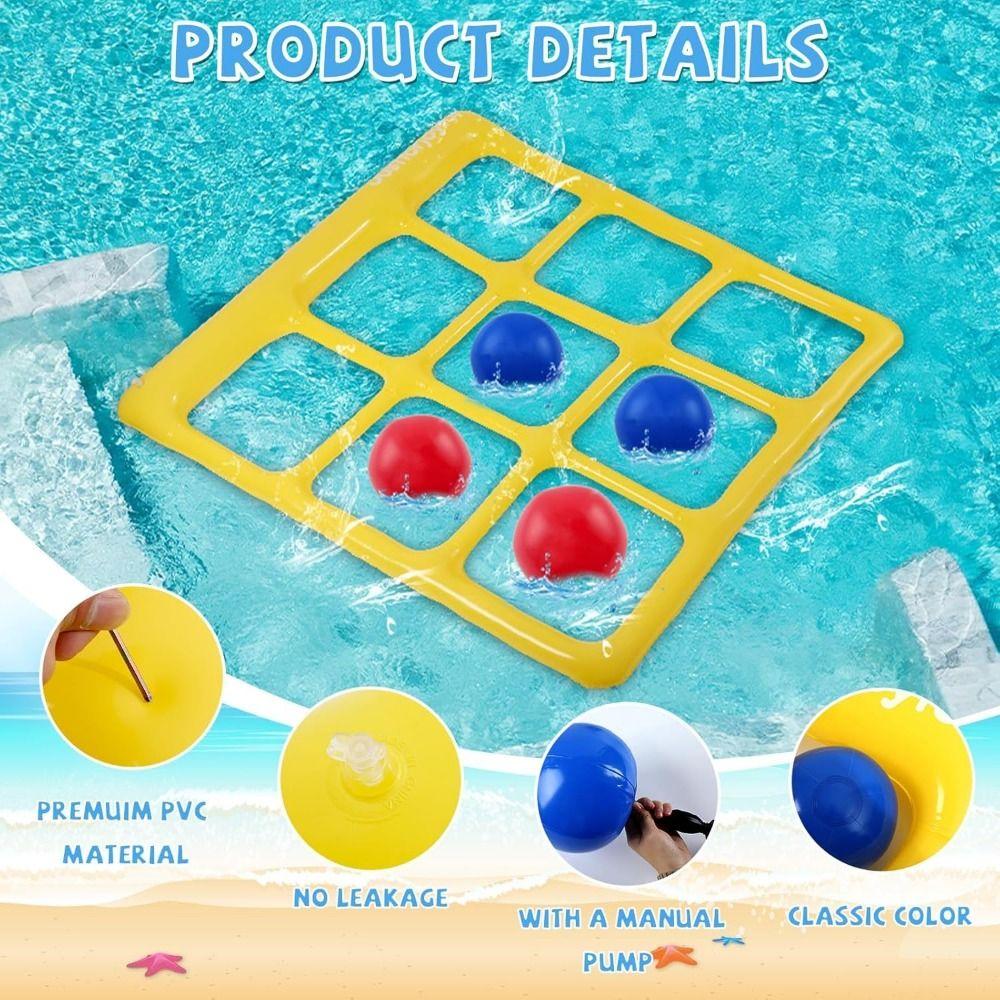 with Inflator Pump Inflatable Pool Toy Set Portable Inflatable Water Toss Game 2-10 Players