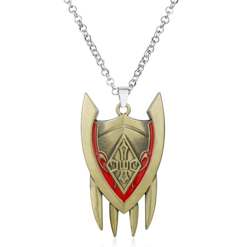 Game League Of Legend Weapon Necklace Hero League Rank Ahri Riven Yasuo Cosplay Necklace Men Chain Jewelry For Fans