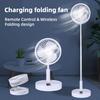 Wireless Folding Fan with Remote Control Strong Airflow Low Noise Energy Saving Rechargeable Adjustable Height Cooling Fan