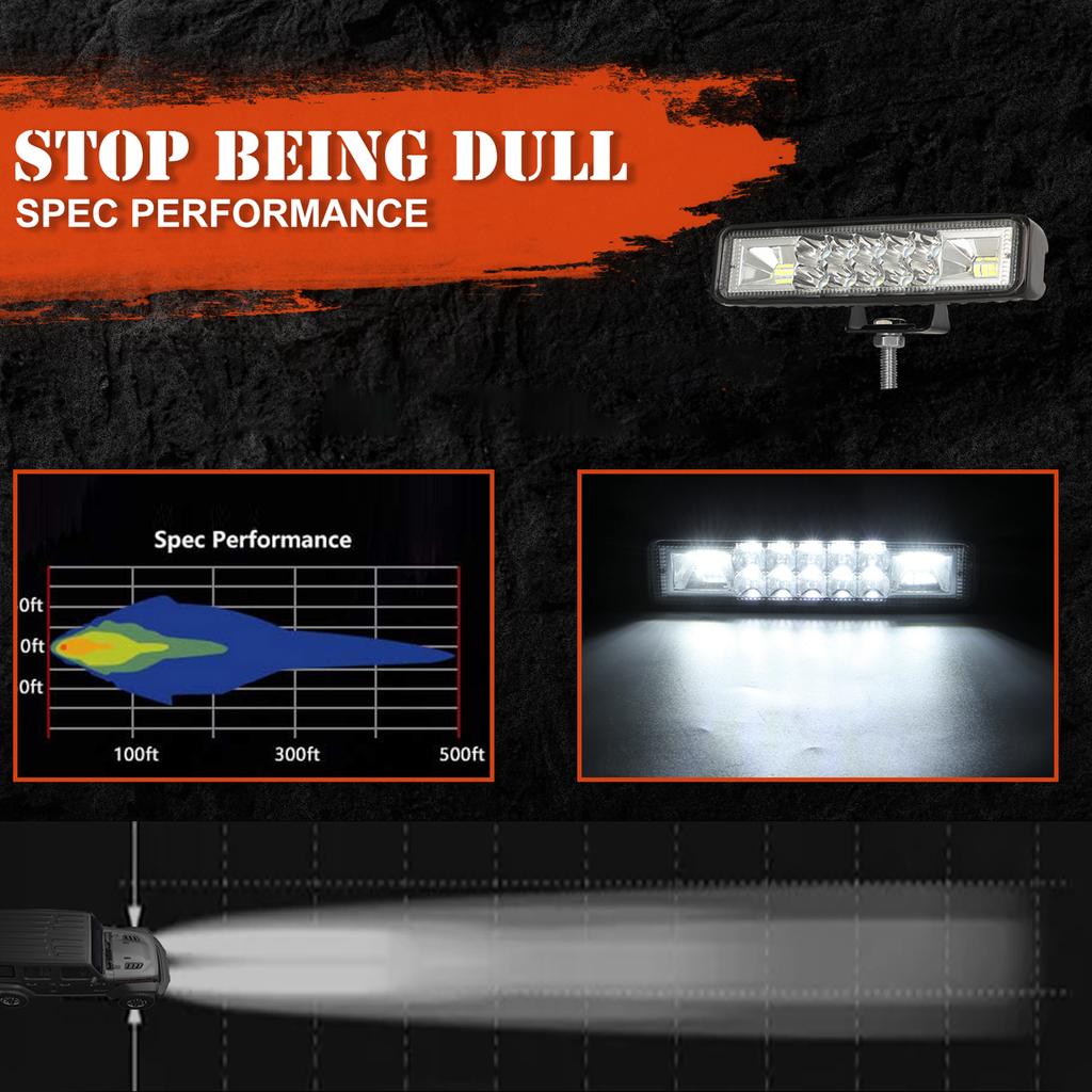 2 шт. 6-дюймовые светодиодные капсулы, светодиодная панель рабочего освещения 60 Вт, противотуманные фары, водонепроницаемые прожекторы и точечные светильники