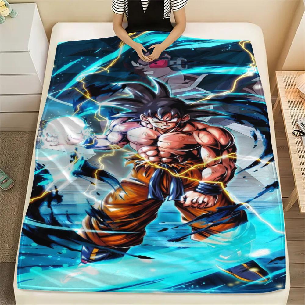 Goku Modern Print Flannel Blanket, Cozy Warm Cover for Bedroom Furniture, Picnic, Travel and Daily Use.-TING
