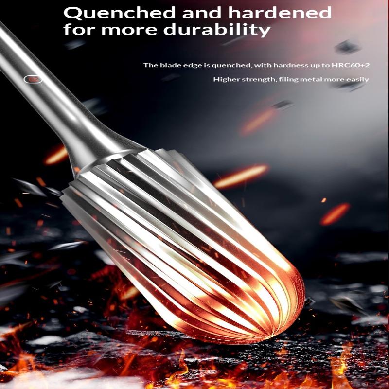 Твердосплавная ротационная борфреза Форма C Шарообразный цилиндр 6 мм 1/4 хвостовик Инструменты для резьбы по форме Одинарная нарезка Фреза