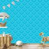 Geometric rhombus turquoise wallpaper, soft shapes 50x1000