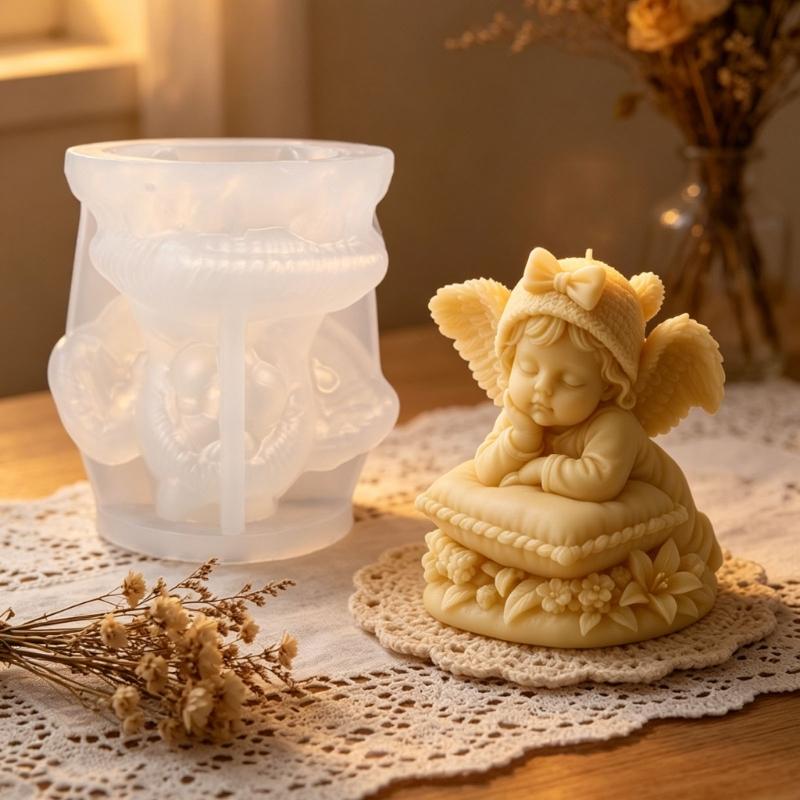 Baby Girl Shape Candle Mould for Decorative Craft Projects, Resin Casting Mould for Handmade Display Work and Project Use