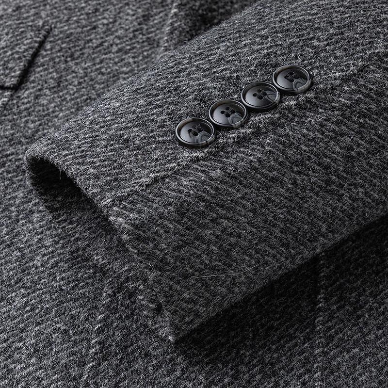 Мужское зимнее пальто средней длины из смесовой мериносовой шерсти FAPAI