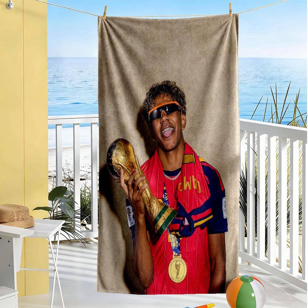 Lamine Yamal World Cup Celebration Beach Towel Quick-Dry Soft Microfiber Comfortable Lightweight Portable for Swimming,Beach,Camping, Travel, Beach Ac