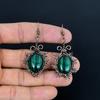 Серьги из малахита, украшения из меди 999 пробы с проволочной оплеткой, подарок для женщин, серьги ручной работы, украшения с драгоценными камнями