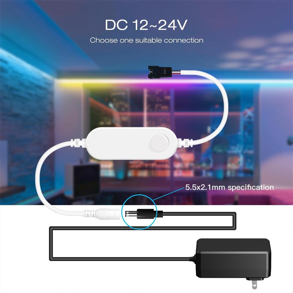 GLEDOPTO WLED ESP32 Mini LED Strip Controller DC12-24V RGB IC Digital with Mic Sound Mode Dynamic Lighting DIY for WS2811 WS2812 WS2812b SK6812