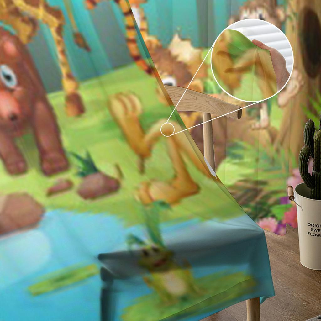 Тюлевые шторы с животными, живущими в лесу, прозрачные занавески для гостиной, вуаль для спальни, декоративные шторы из органзы