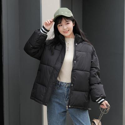 Женское осенне-зимнее пальто с воротником-стойкой, однотонное, с длинным рукавом, на молнии, теплое хлопковое пальто, куртка