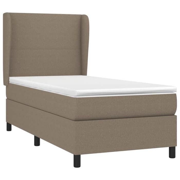Maison Exclusive - Sommier à lattes de lit avec matelas Taupe 100x200 cm Tissu