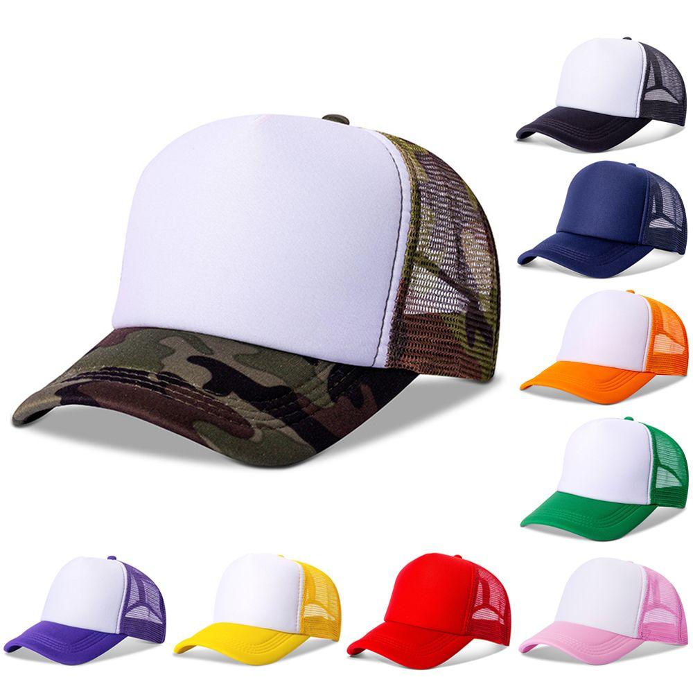 Adjustable Flat Visor Mesh Sunhat Snapback Baseball Cap Trucker Hat