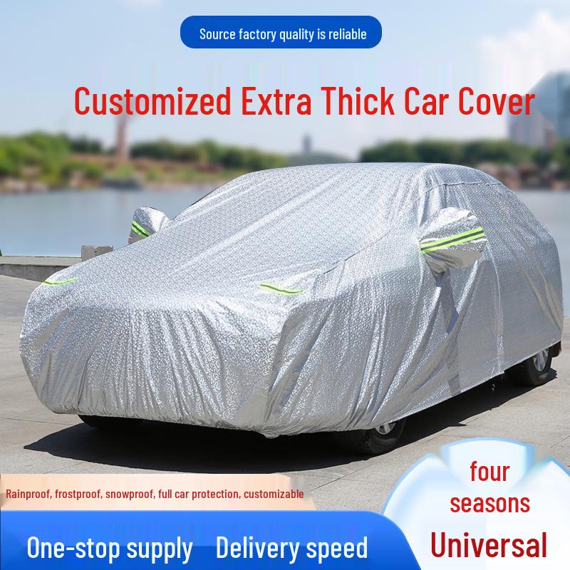 Универсальный всесезонный чехол для автомобиля из ткани Оксфорд - Толстый, солнцезащитный и водонепроницаемый