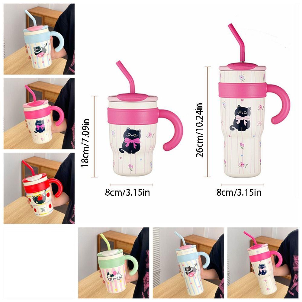 Stainless Steel Cat Thermos Cup Portable Coffee Mug Fashion Insulation Cup  Office