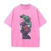 Аниме JoJo's Bizarre Adventure Хигашиката Джоске Графическая Футболка Мужская Повседневная Хлопковая Футболка Винтажная Стиранная Футболка Харадзюку Топы