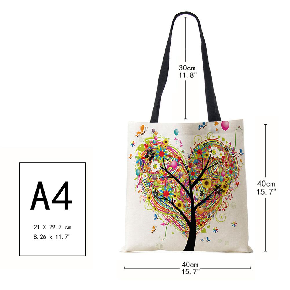 Льняные многоразовые сумки на плечо с принтом девочки, женские большие сумки-тоут, модные сумки с индивидуальным принтом KTY