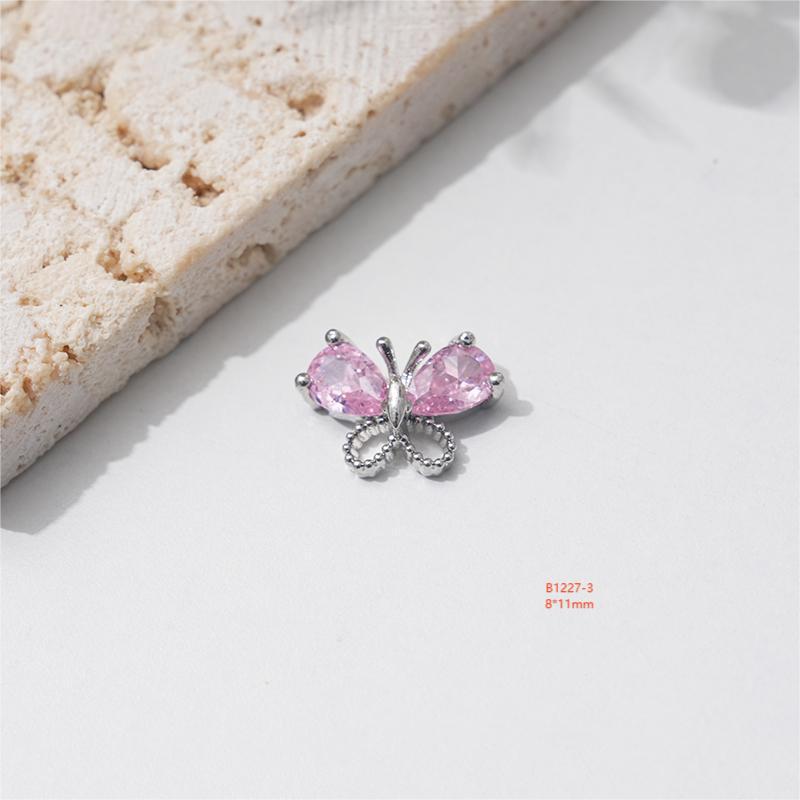 LZ16 Роскошные металлические бабочки из циркония для ногтей