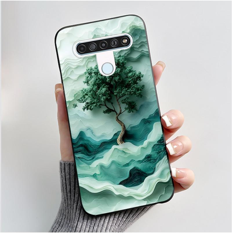 Милый Чехол Для LG Q61 Чехол Для LG K61 Чехол Для LG Q70 Чехлы Печатный Корпус Защитная Крышка Мягкий Силикон Мультяшный Черный Корпус