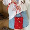 Flower Printed Pleated Cloud Crossbody Bag Lightweight Folded Slant Bag Phone Shoulder Bag  Women