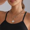 Vintage Coin Pendant Hip Hop Chain Necklace for Women Jewelry Accessories