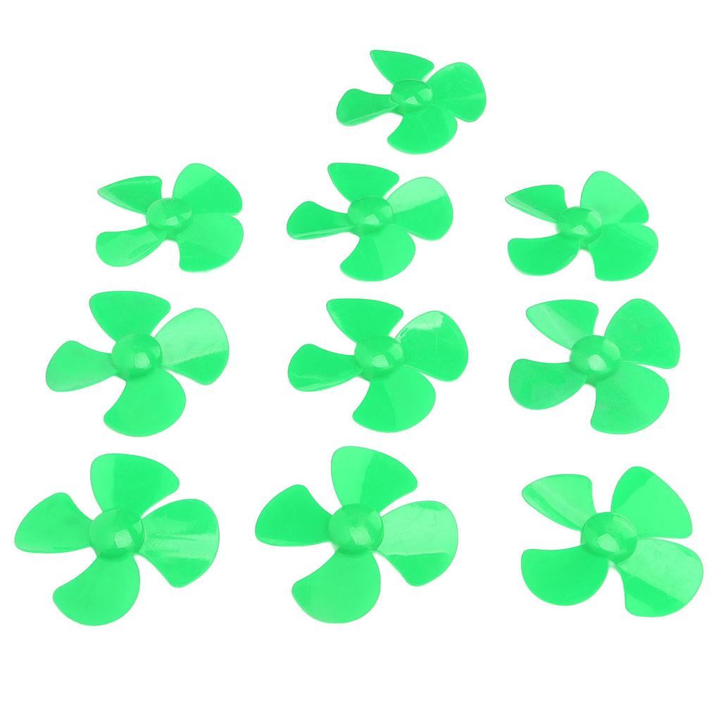 10Pcs 80mm 4 Blades Propeller Plastic DIY Rotating Toy Model Accessories with 2mm Hole XR?149Green