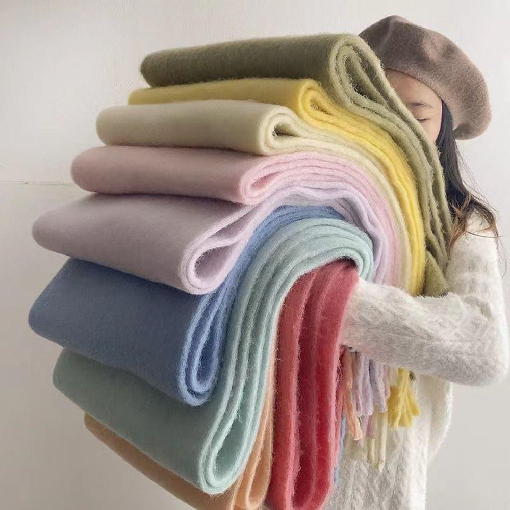 Soft Long Tassel Scarves Warm Fringed Shawls Wrap Winter Cashmere Scarf  Girls