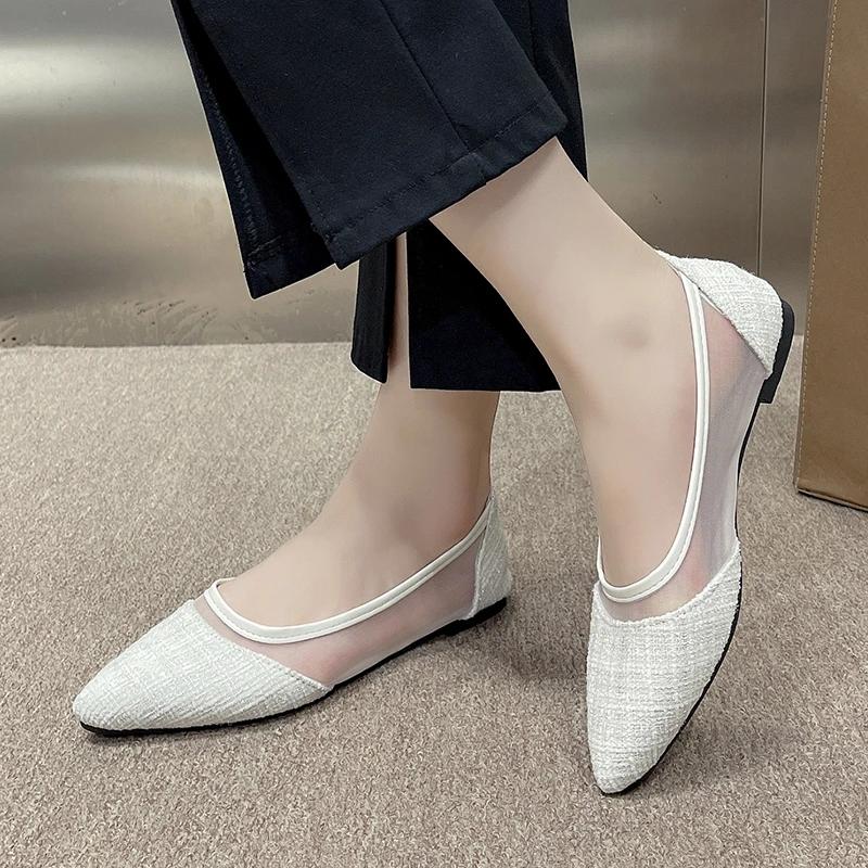 2024 New Fashion Slip On Loafers Pointed Toe Breathable Casual Women Shoes Comfortable Women Soft Bottom Boat Shoes Plus Size 41