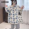 Retro Heavy Jacquard Sweet Flowers Sweater Women's Fall and Winter Loose Lazy Wind Soft Knitted Cardigan Jacket