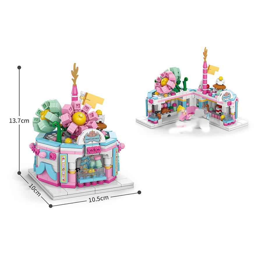 8 Стилей Мини Уличный Вид Городская Архитектура Строительные Блоки Магазин Закусок Магазин Дом Модель Кирпичики Пазл Замок Игрушки для Детей