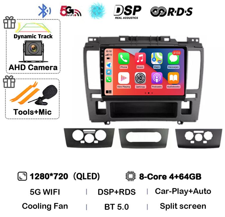 Android 14 Wireless Carplay+Auto 4G WIFI For Nissan Tiida C11 2004-2013 Car Radio GPS Multimedia Stereo Video Player Head Unit