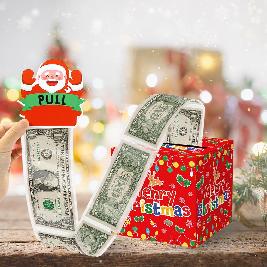 Рождественская копилка Украшения «С Рождеством» для дома 2026 Navidad Санта-Клаус Ящик для вытягивания денег Рождественское украшение Новогодний подарок 2026