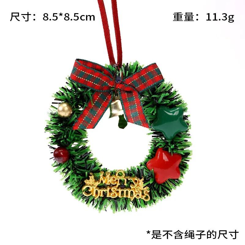 Мини Рождественские венки Кукольный домик Миниатюрный Декор Рождественской елки Гирлянда Венок Мини Ремесленные венки Зимние Снежные украшения